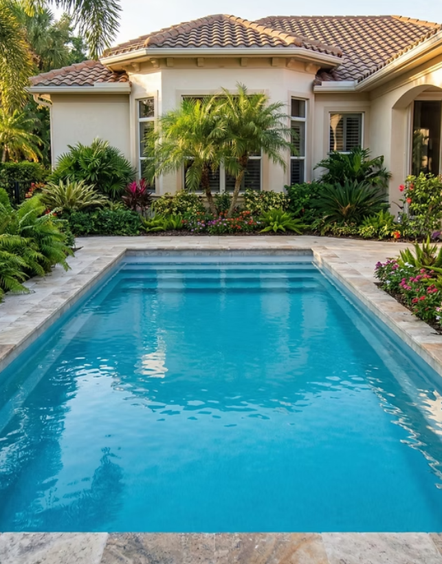 Coral — 20ft × 10ft rectangular fiberglass pool